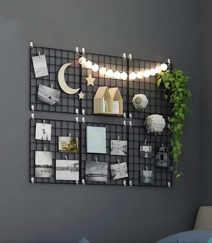 Untitled design (7) Metal Mesh Grid Panel Wall Decor - Image 1
